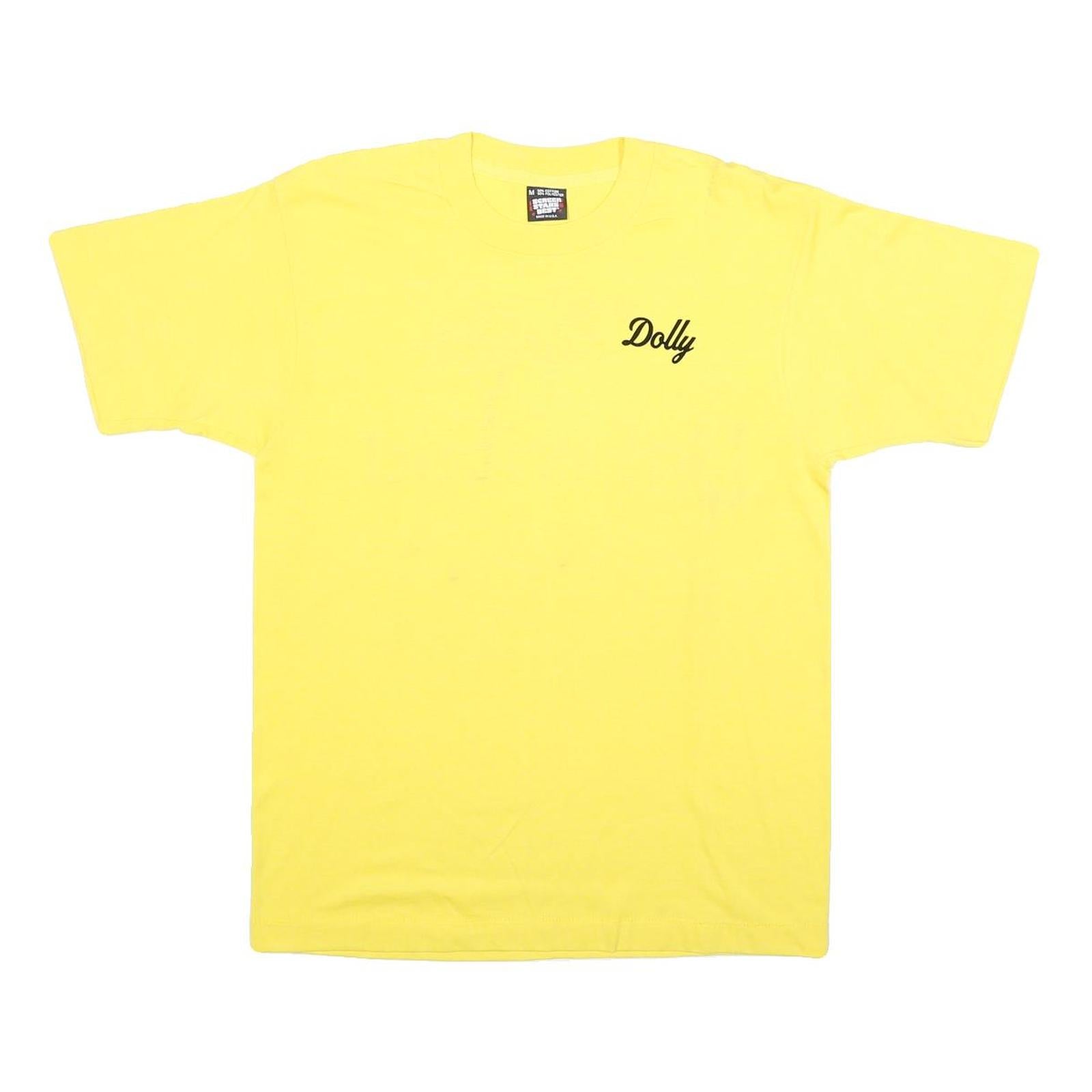SCREEN STARS BEST Womens Yellow Dolly Graphic Print T-Shirt M Crew Neck Short
