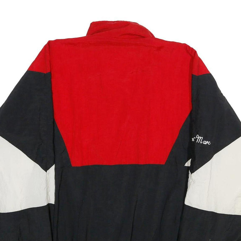 TRIMARK Mens Red Black White Colourblock Nylon Zip Jacket L Casual Lightweight