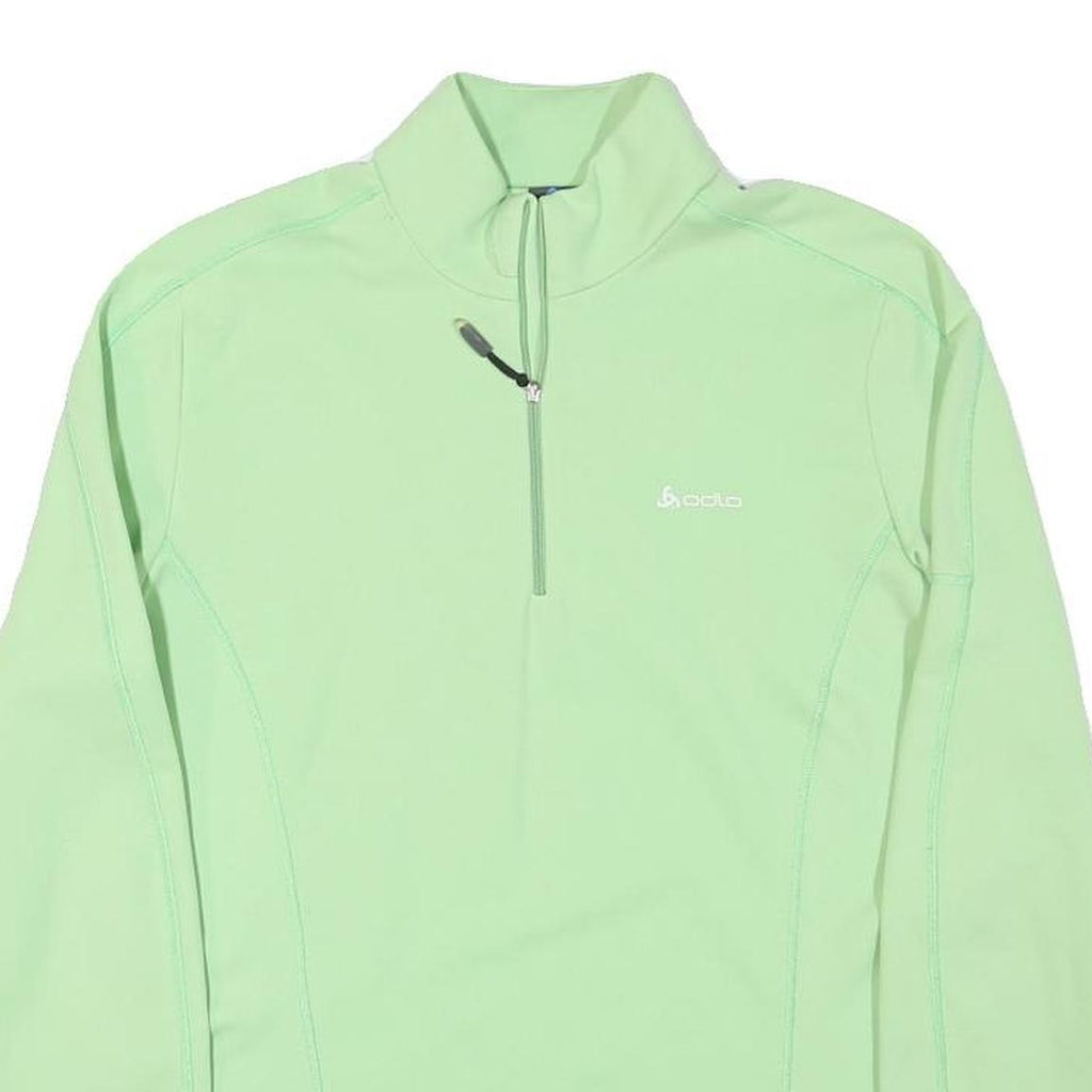 ODLO Womens Green 1/4 Zip Sweatshirt L Lightweight Performance Pullover