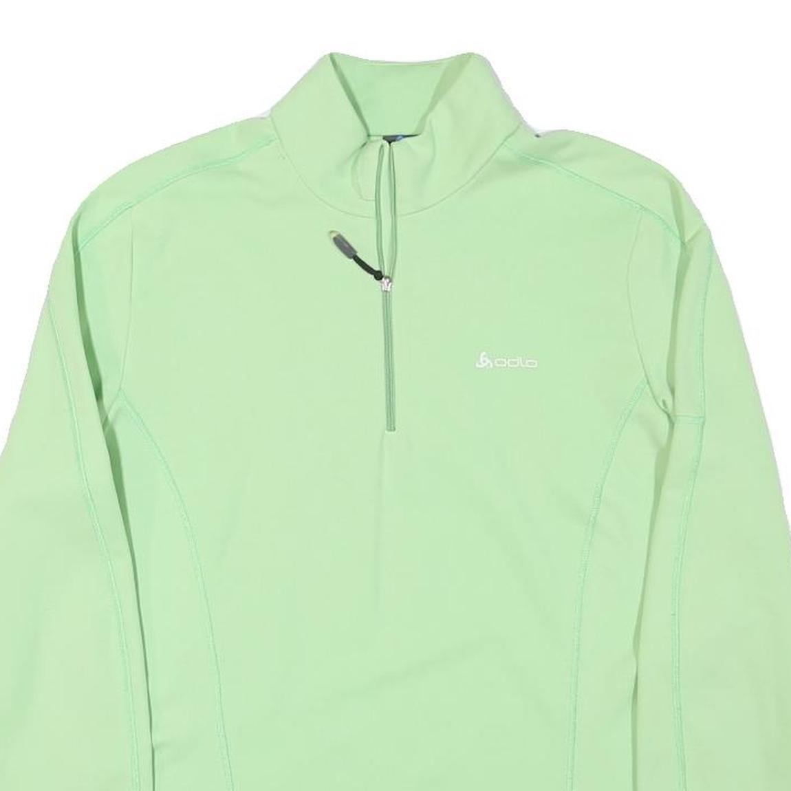 ODLO Womens Green 1/4 Zip Sweatshirt L Lightweight Performance Pullover