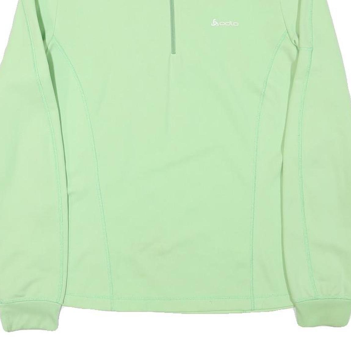 ODLO Womens Green 1/4 Zip Sweatshirt L Lightweight Performance Pullover