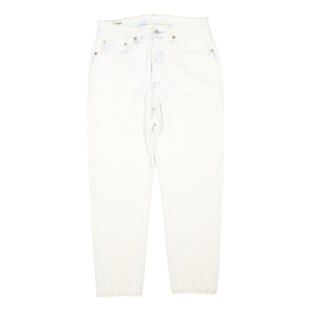 LEVI'S 501 Womens Jeans White Regular Straight Denim Raw W32 L40 Button