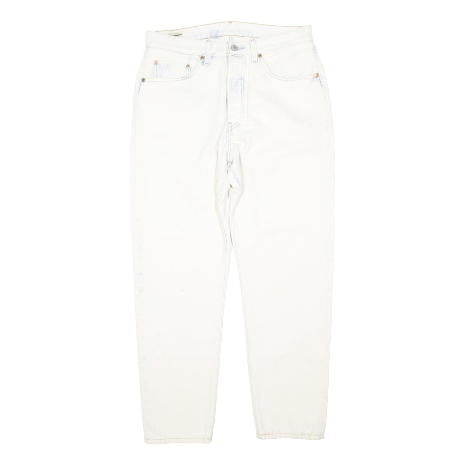 LEVI'S 501 Womens Jeans White Regular Straight Denim Raw W32 L40 Button