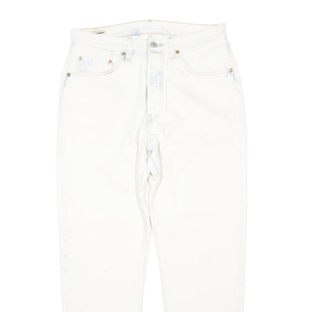 LEVI'S 501 Womens Jeans White Regular Straight Denim Raw W32 L40 Button