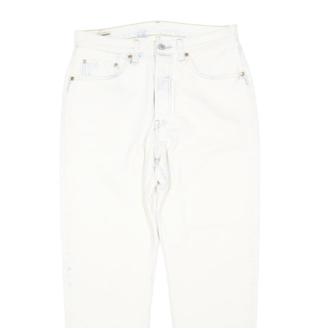 LEVI'S 501 Womens Jeans White Regular Straight Denim Raw W32 L40 Button