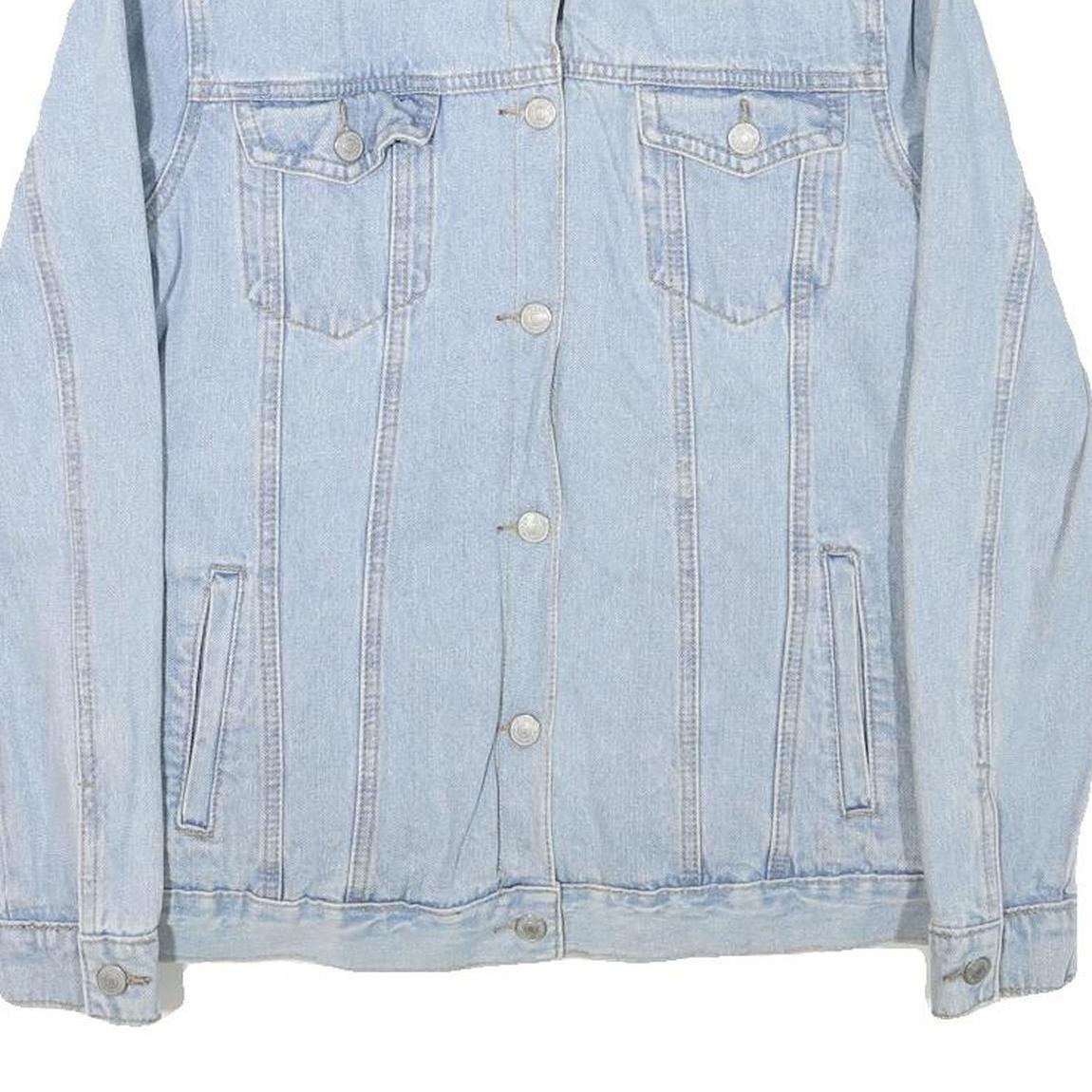 GLAMOROUS Womens Blue Denim Jacket S Cotton Blend Button Plain Casual Fashion