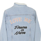 GLAMOROUS Womens Blue Denim Jacket S Cotton Blend Button Plain Casual Fashion