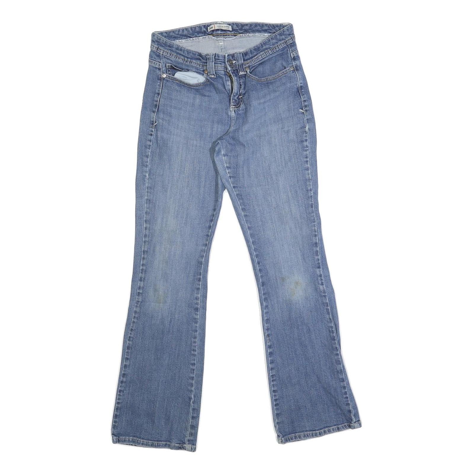 LEE Mens Regular Fit Straight Blue Denim W28 L31 Zip Closure Classic Style Jeans