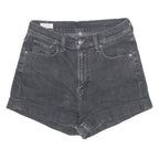 LEVI'S Womens Shorts Black Casual Denim M W28 Stylish Folded Hem