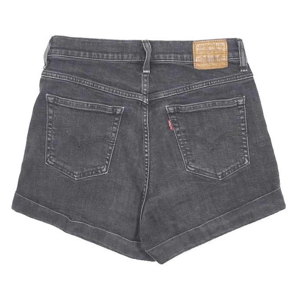 LEVI'S Womens Shorts Black Casual Denim M W28 Stylish Folded Hem