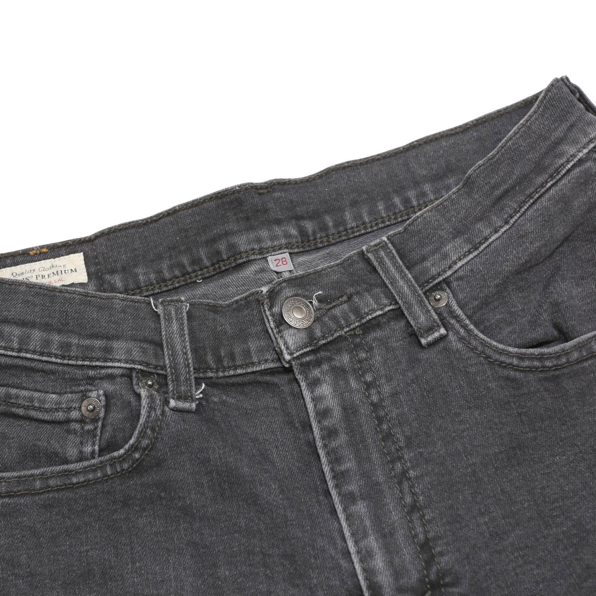 LEVI'S Womens Shorts Black Casual Denim M W28 Stylish Folded Hem
