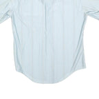 AYRES Mens Blue & White Stripe Short Sleeve Shirt M Classic Casual Cotton Blend