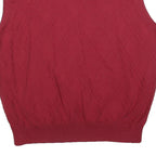 PGA TOUR Mens Red Patterned V-Neck Basic Knit Jumper XL Cotton Blend Sleeveless