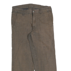 CARHARTT Mens Cotton Blend Brown Checked Regular Straight Trousers W31 L26
