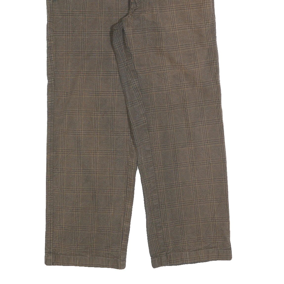 CARHARTT Mens Cotton Blend Brown Checked Regular Straight Trousers W31 L26