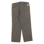 CARHARTT Mens Cotton Blend Brown Checked Regular Straight Trousers W31 L26