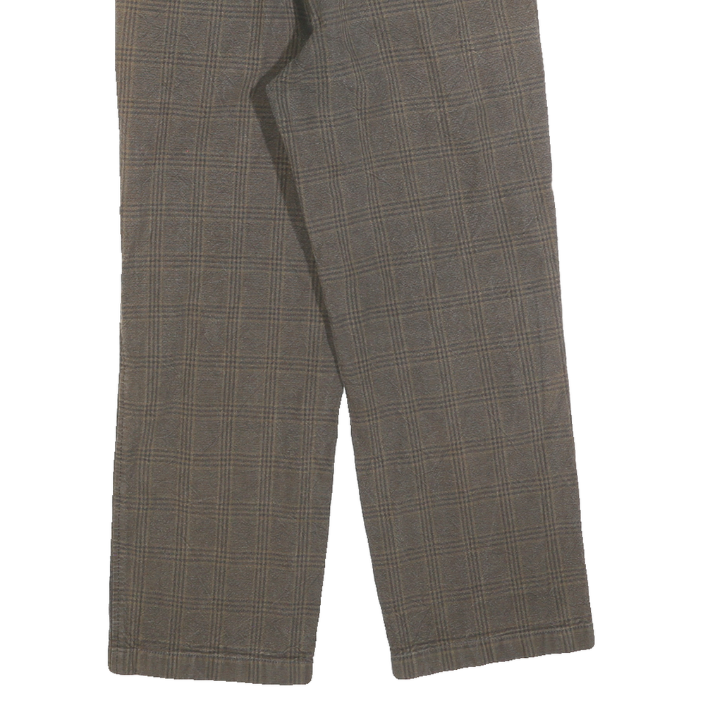 CARHARTT Mens Cotton Blend Brown Checked Regular Straight Trousers W31 L26