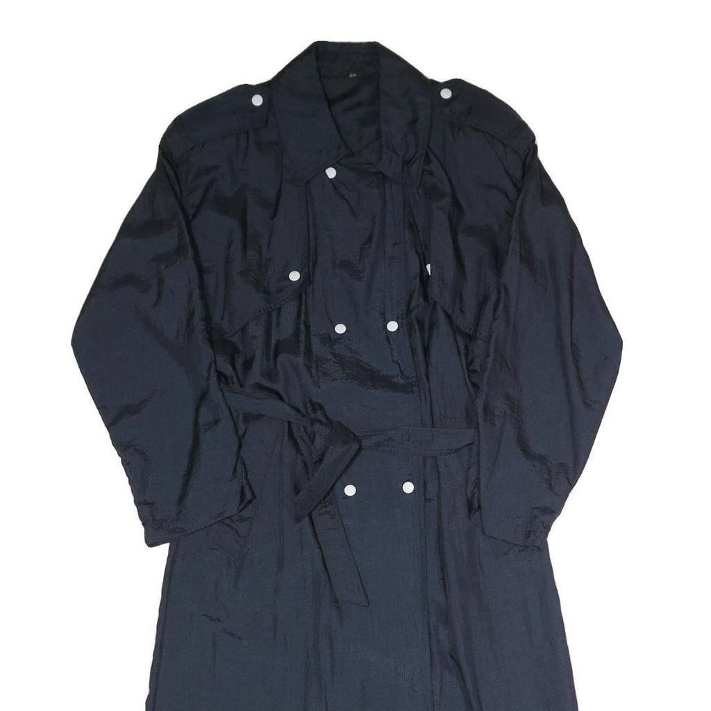 Womens Blue Coach Jacket S Polyester Blend Woven Plain Button Classic Fit Long