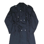 Womens Blue Coach Jacket S Polyester Blend Woven Plain Button Classic Fit Long