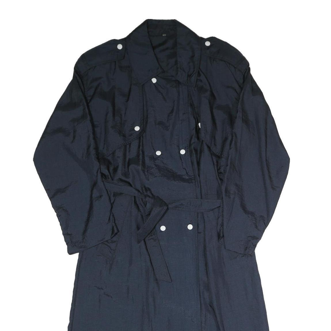 Womens Blue Coach Jacket S Polyester Blend Woven Plain Button Classic Fit Long