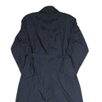 Womens Blue Coach Jacket S Polyester Blend Woven Plain Button Classic Fit Long