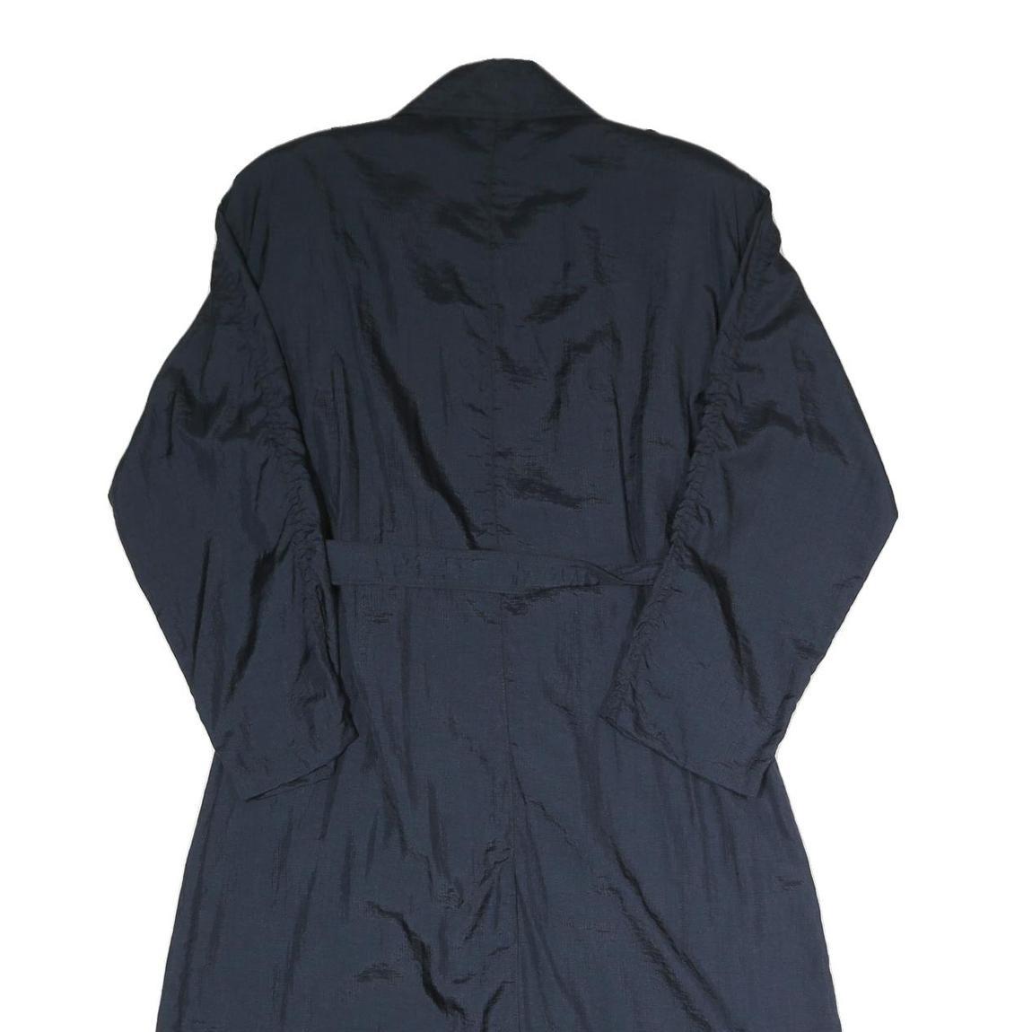 Womens Blue Coach Jacket S Polyester Blend Woven Plain Button Classic Fit Long