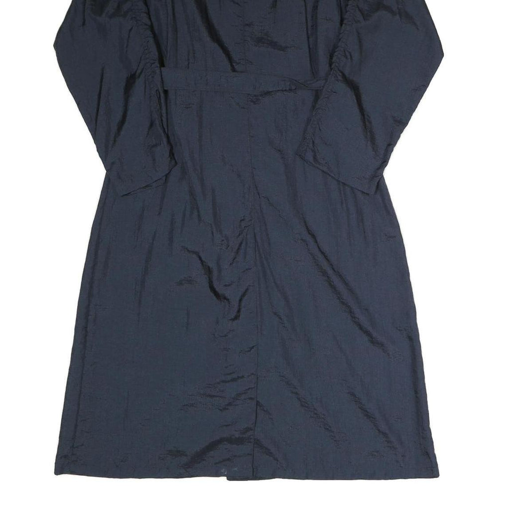 Womens Blue Coach Jacket S Polyester Blend Woven Plain Button Classic Fit Long