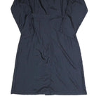 Womens Blue Coach Jacket S Polyester Blend Woven Plain Button Classic Fit Long