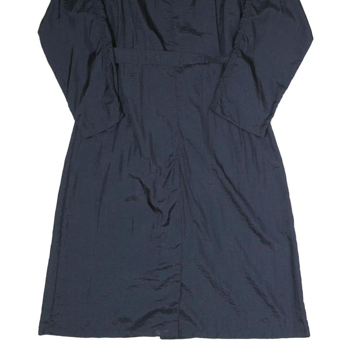 Womens Blue Coach Jacket S Polyester Blend Woven Plain Button Classic Fit Long