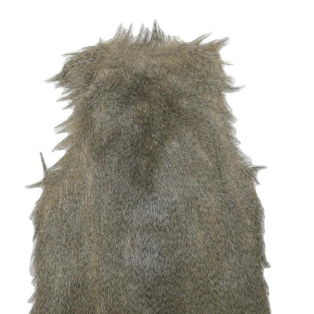 Womens Grey Faux Fur Button Jacket S Woven Coat Textured Edgy