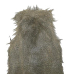 Womens Grey Faux Fur Button Jacket S Woven Coat Textured Edgy