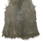 Womens Grey Faux Fur Button Jacket S Woven Coat Textured Edgy