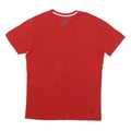 POLO RALPH LAUREN Mens Red V-Neck T-Shirt M Cotton Blend Classic Fit