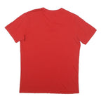 POLO RALPH LAUREN Mens Red V-Neck T-Shirt M Cotton Blend Classic Fit