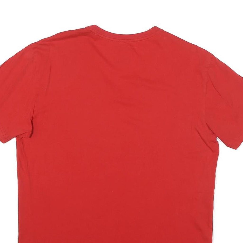 POLO RALPH LAUREN Mens Red V-Neck T-Shirt M Cotton Blend Classic Fit