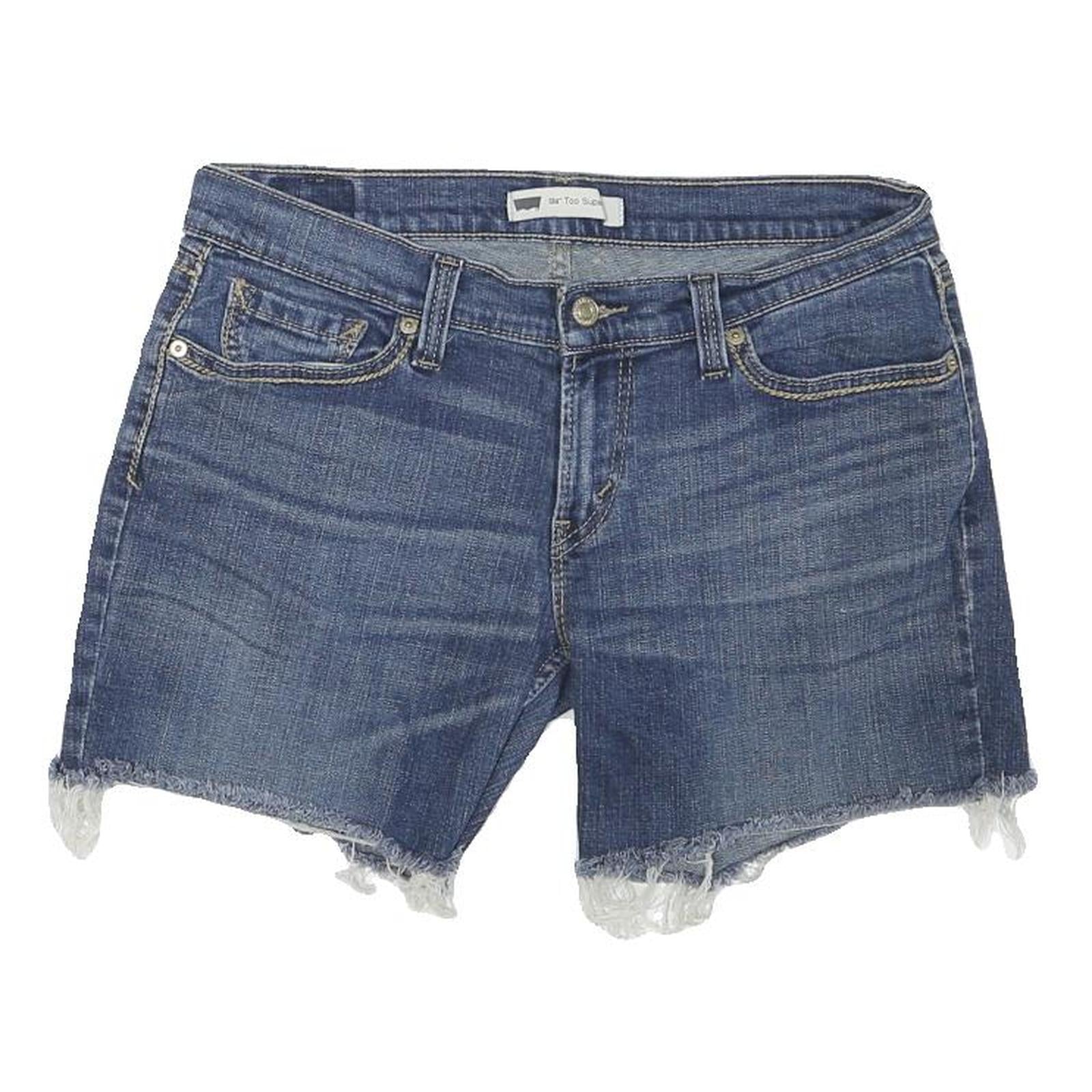 LEVI'S Mens Denim Blue Casual Cut-Off Shorts M W32 Raw Hem Cotton Blend