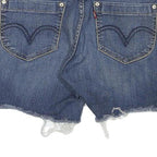 LEVI'S Mens Denim Blue Casual Cut-Off Shorts M W32 Raw Hem Cotton Blend