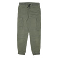 H&M Womens Cotton Blend Green Drawstring Regular Cargo Trousers W26 L24
