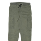 H&M Womens Cotton Blend Green Drawstring Regular Cargo Trousers W26 L24
