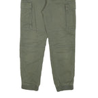 H&M Womens Cotton Blend Green Drawstring Regular Cargo Trousers W26 L24