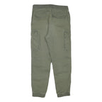 H&M Womens Cotton Blend Green Drawstring Regular Cargo Trousers W26 L24