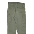 H&M Womens Cotton Blend Green Drawstring Regular Cargo Trousers W26 L24