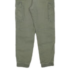 H&M Womens Cotton Blend Green Drawstring Regular Cargo Trousers W26 L24