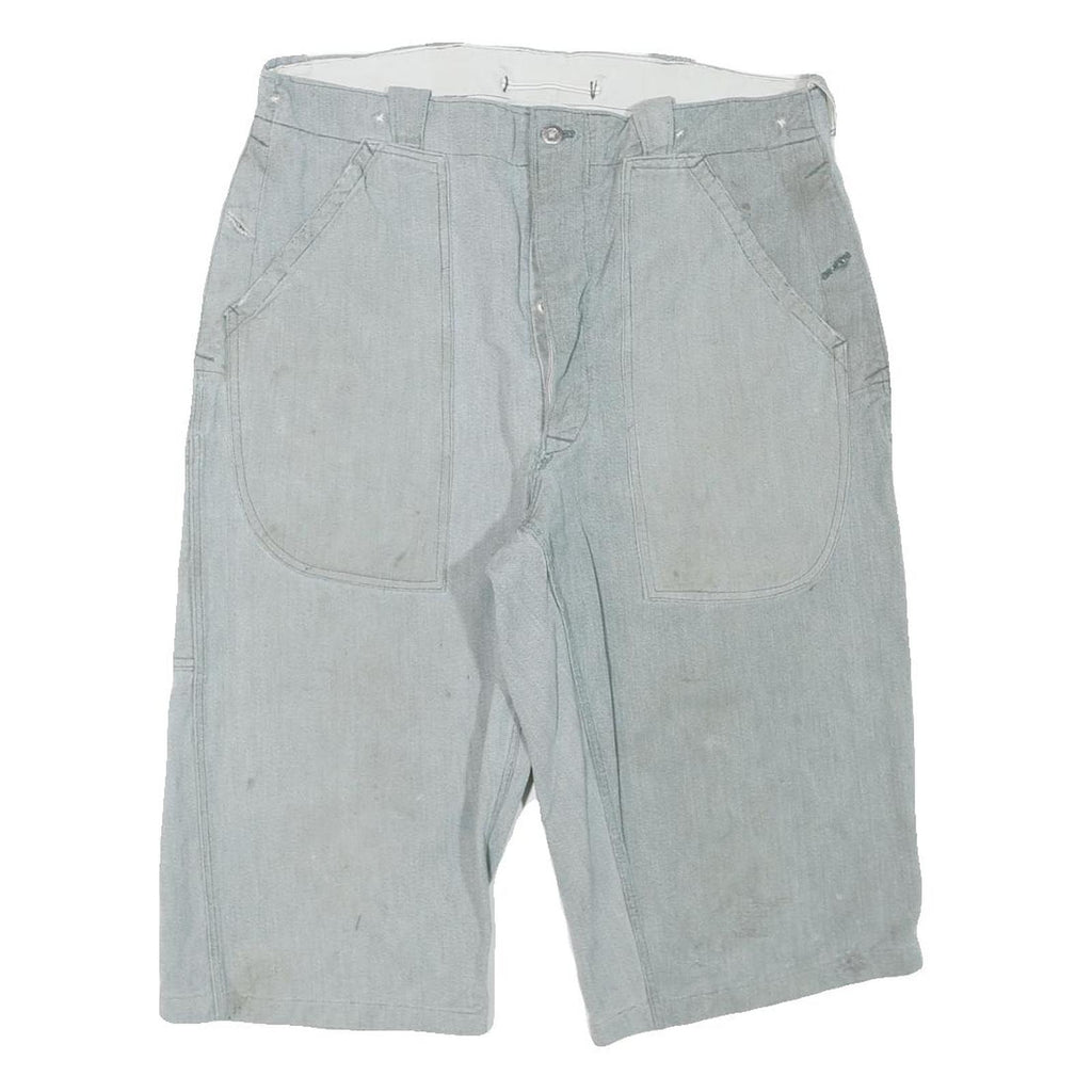 Mens Cotton Blend Grey Casual Shorts XL W34 Pocket Workwear Style