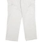 EDMONTE Mens Cotton Blend Regular Fit White Trousers W34 L28 Zip Closure Casual