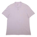 DKNY Mens Lilac Polo Shirt M Cotton Blend Short Sleeve Plain Casual