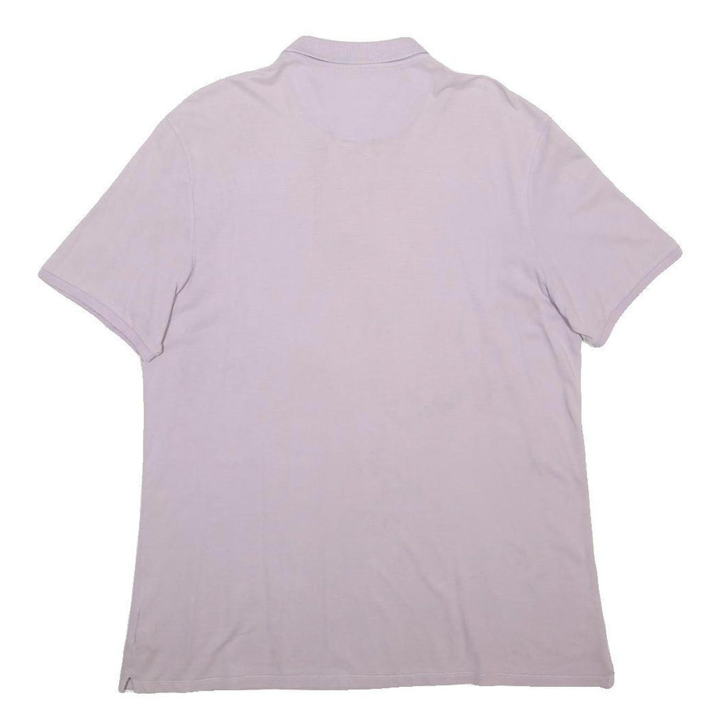 DKNY Mens Lilac Polo Shirt M Cotton Blend Short Sleeve Plain Casual