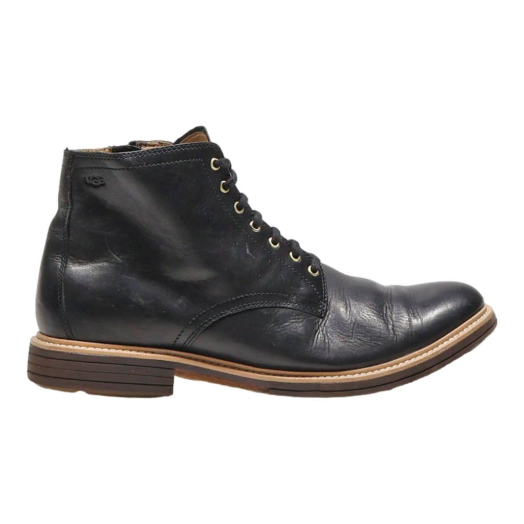 UGG Lace-Up Boots Black Leather Womens UK 7.5