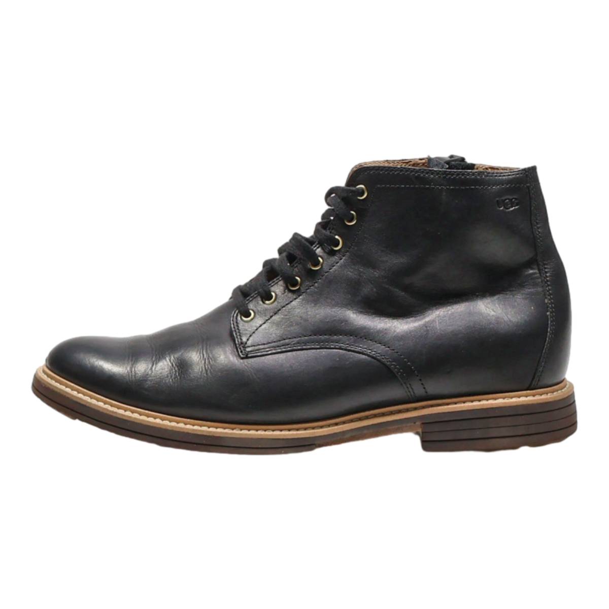 UGG Lace-Up Boots Black Leather Womens UK 7.5