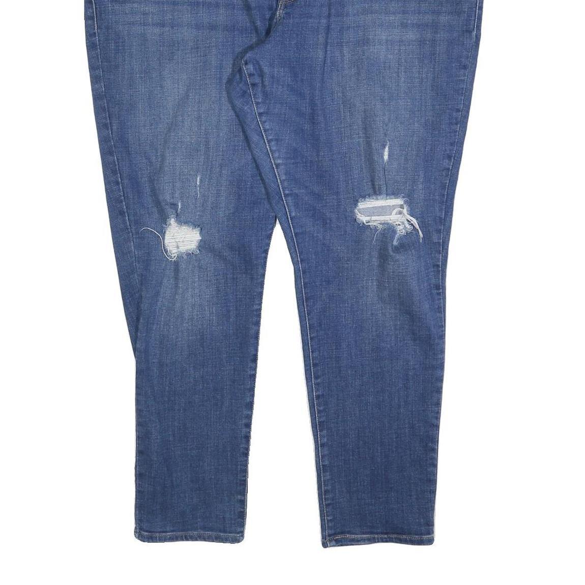 LEVI'S 310 Womens Slim Blue Denim Light W42 L28 Distressed Jeans Zip Closure